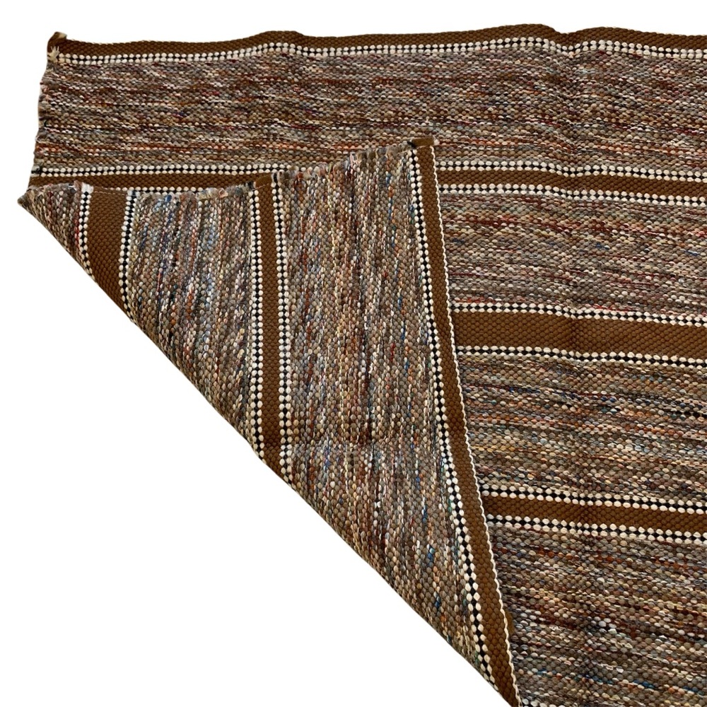 Striped Brown and Tan Woven Rug